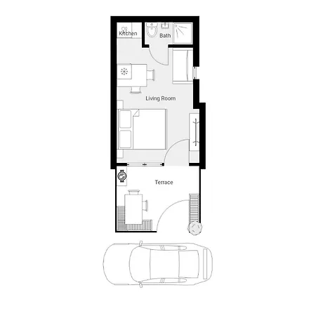 App Coba-40m Zum Meer, Terrasse, Parkplatz, 50 Zoll Smart Tv